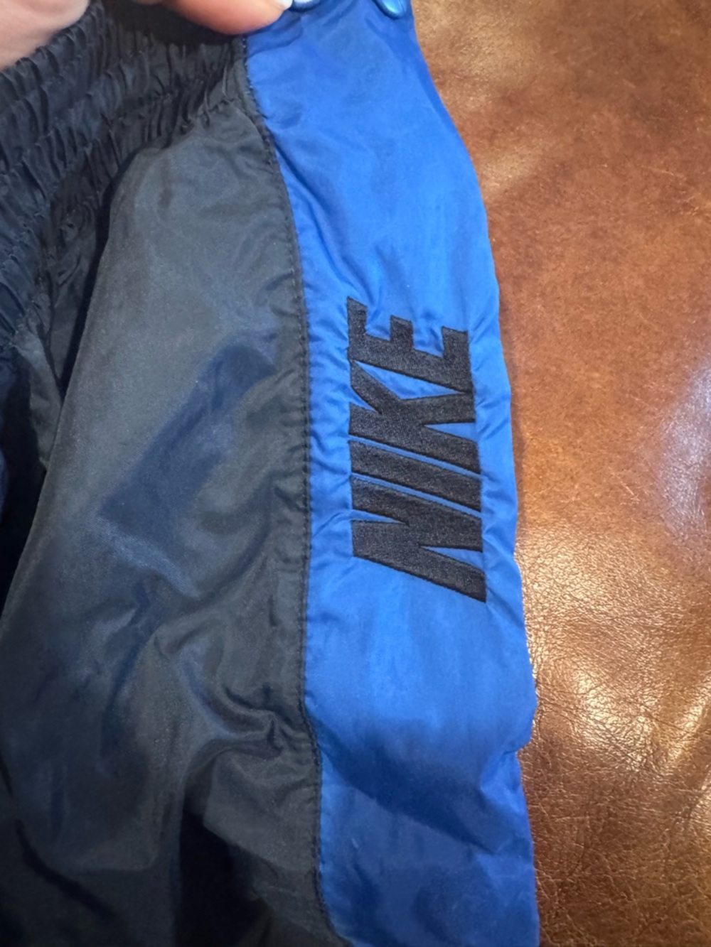 Nike Blue and Black Tearaway Pants Vintage